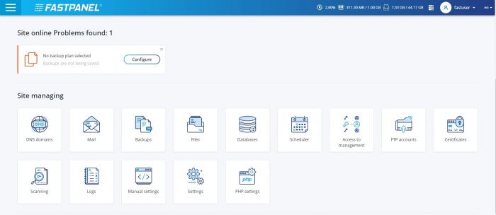 FastPanel VPS