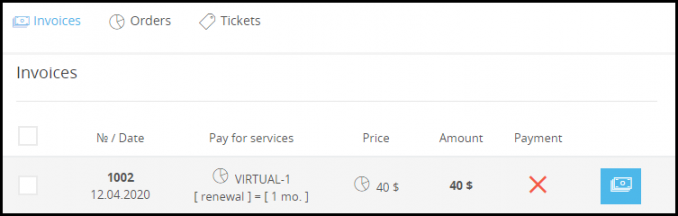 payment for rental server windows terminal
